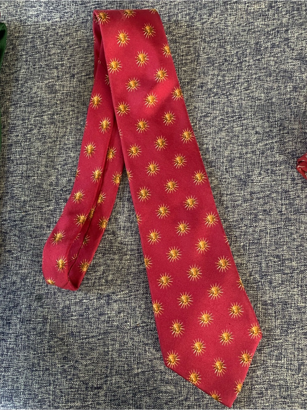 Made in France Red Yellow Silk Tie Reunion des Musees Nationaux